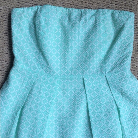 J Crew Turquoise Diamond Detail Strapless Dress - Picture 2 of 4